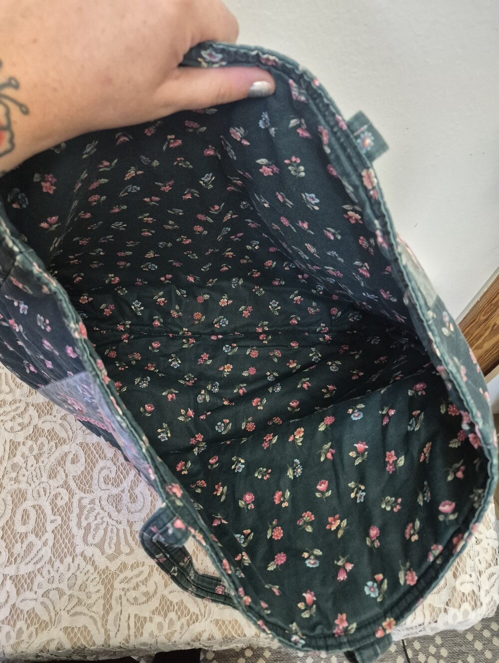 Floral Fabric Tote - Picture 7 of 9